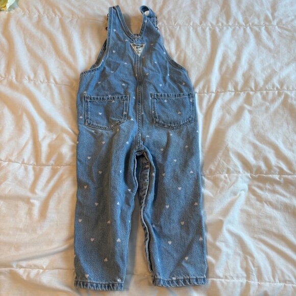 Oshkosh Denim Heart Overalls Valentines 24 months - Picture 8 of 9